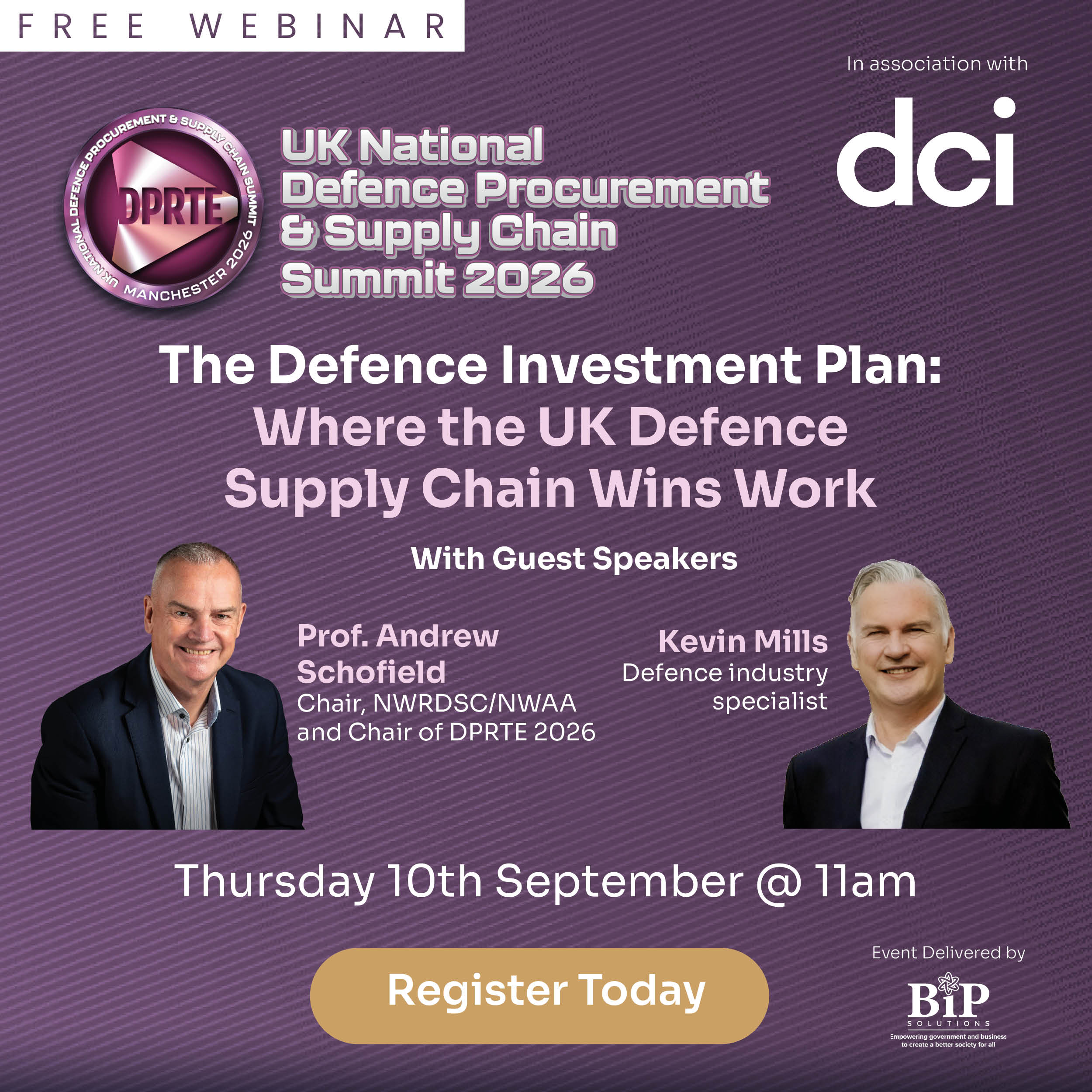 The Defence Investment Plan: Where the UK Defence Supply Chain Wins Work — webinar graphic