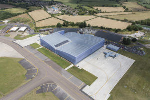 Aerial image of the new Atlas aircraft maintenance, repair and overhaul facility at RAF Brize Norton in the UK. The hangar was built under Defence Infrastructure Organisation contracts and has cost approximately £70 million including fit-out work, with activity in the facility ramping up since late 2016 when it was handed to Defence Equipment and Support, the MODs procurement organisation.